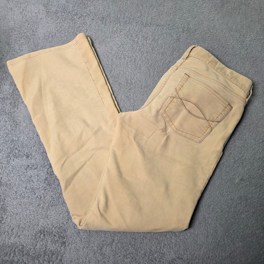 Abercrombie & Fitch Womens 10 Corduroy Pants Tan Stretch Bootcut Mid Ris VTG Y2K